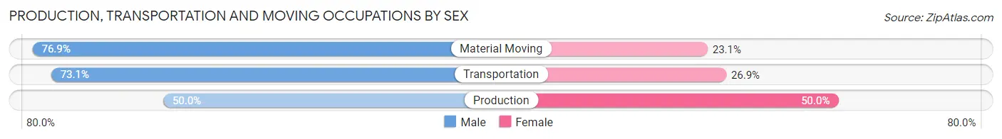 Production, Transportation and Moving Occupations by Sex in Windsor