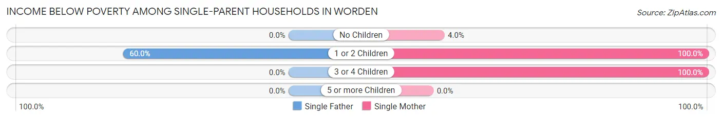 Income Below Poverty Among Single-Parent Households in Worden