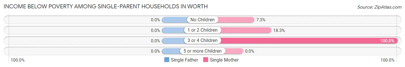 Income Below Poverty Among Single-Parent Households in Worth