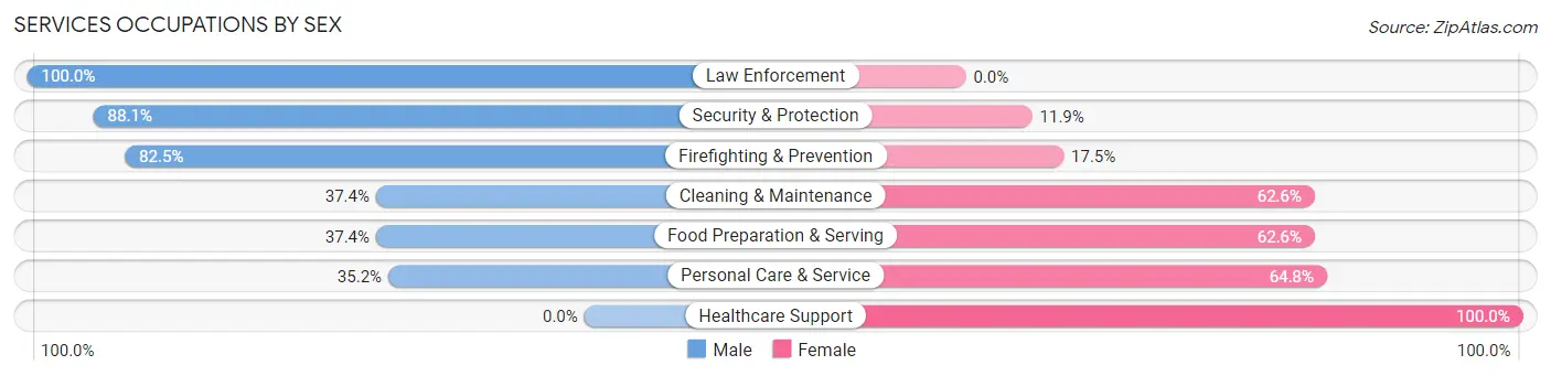 Services Occupations by Sex in Angola