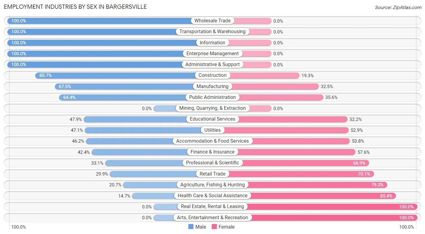 Employment Industries by Sex in Bargersville