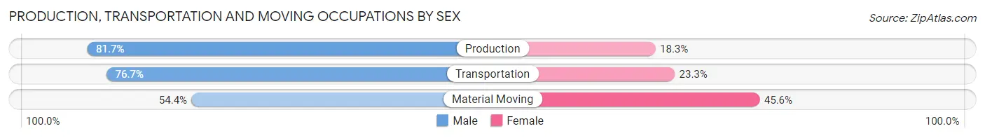 Production, Transportation and Moving Occupations by Sex in Beech Grove