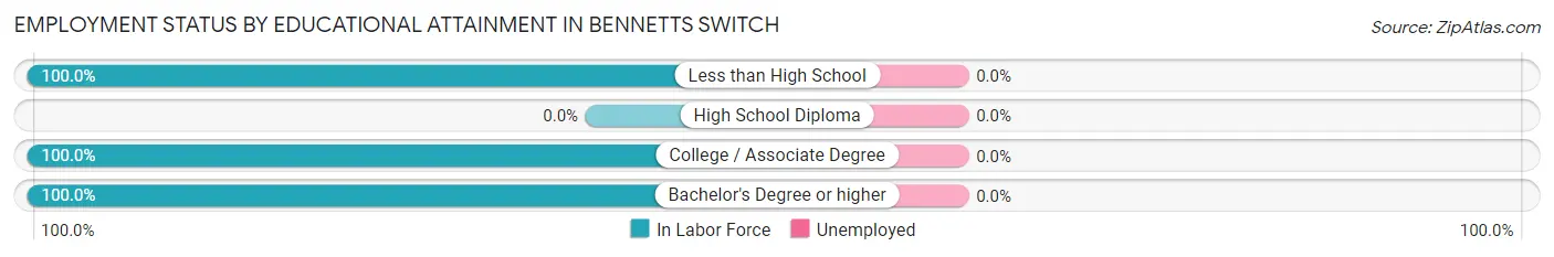 Employment Status by Educational Attainment in Bennetts Switch