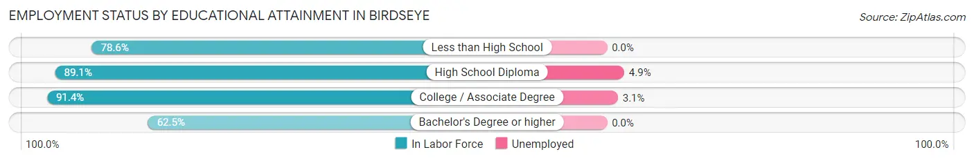 Employment Status by Educational Attainment in Birdseye
