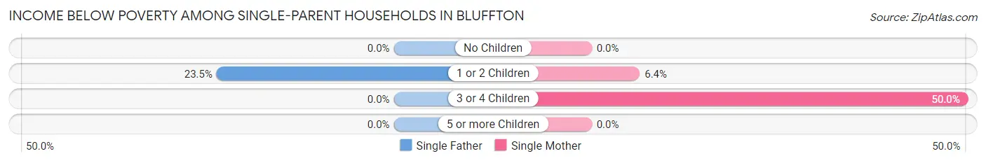 Income Below Poverty Among Single-Parent Households in Bluffton