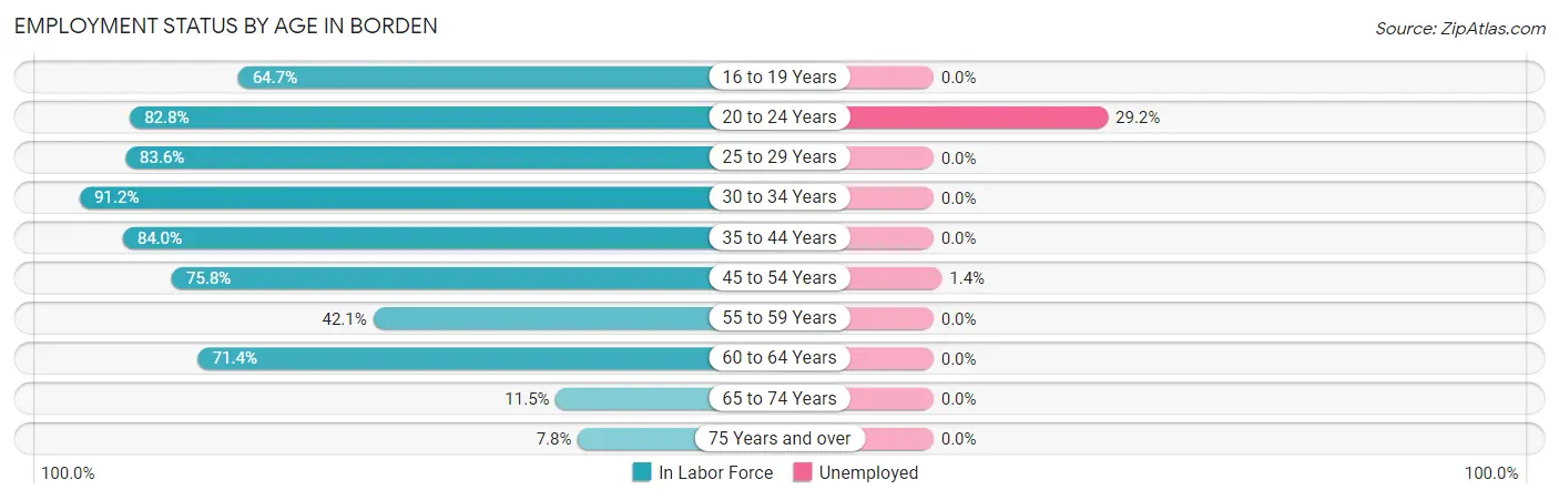 Employment Status by Age in Borden