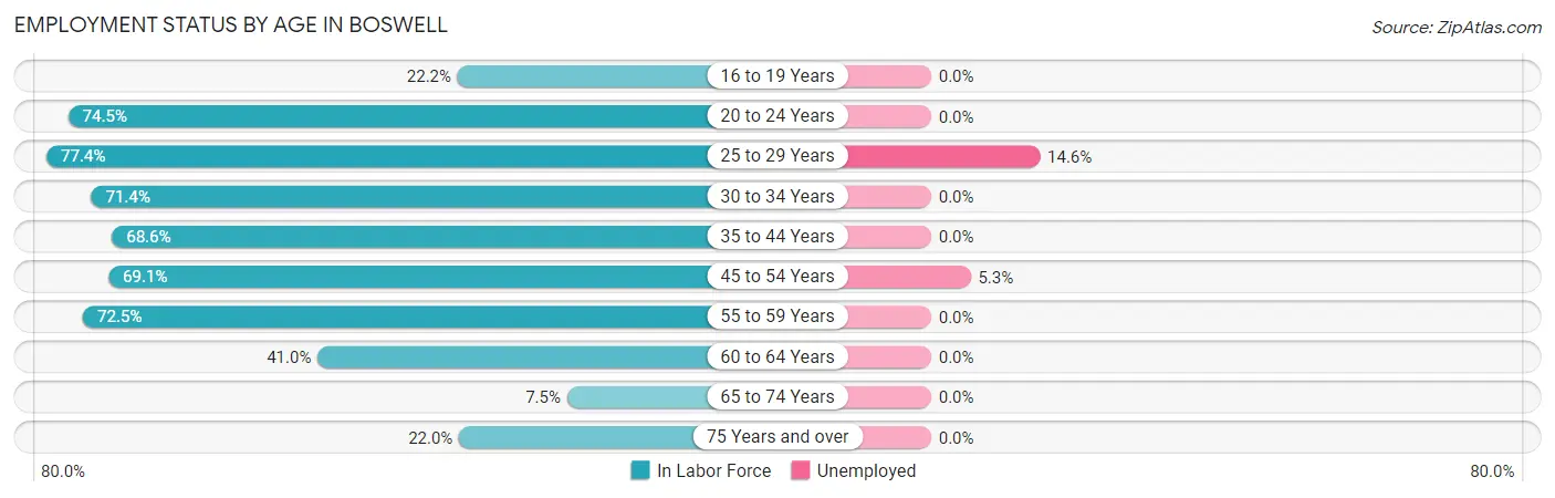 Employment Status by Age in Boswell