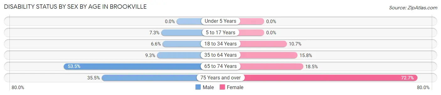Disability Status by Sex by Age in Brookville