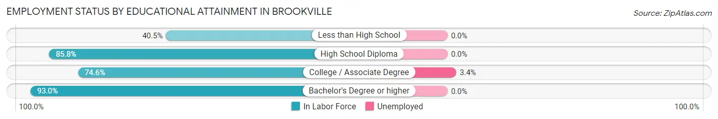 Employment Status by Educational Attainment in Brookville