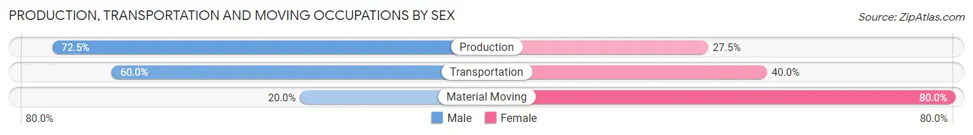 Production, Transportation and Moving Occupations by Sex in Bunker Hill