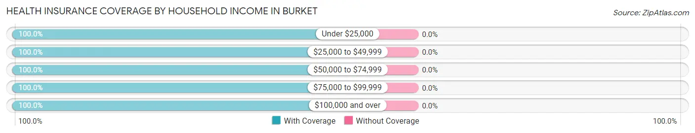 Health Insurance Coverage by Household Income in Burket