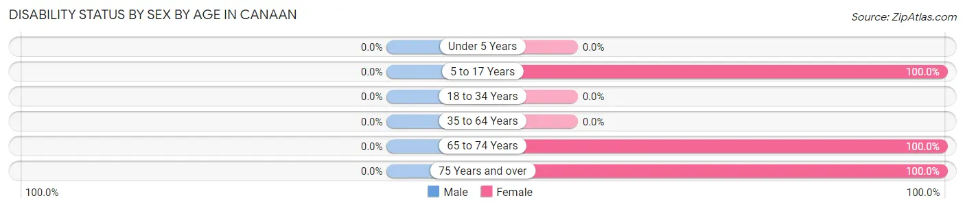 Disability Status by Sex by Age in Canaan