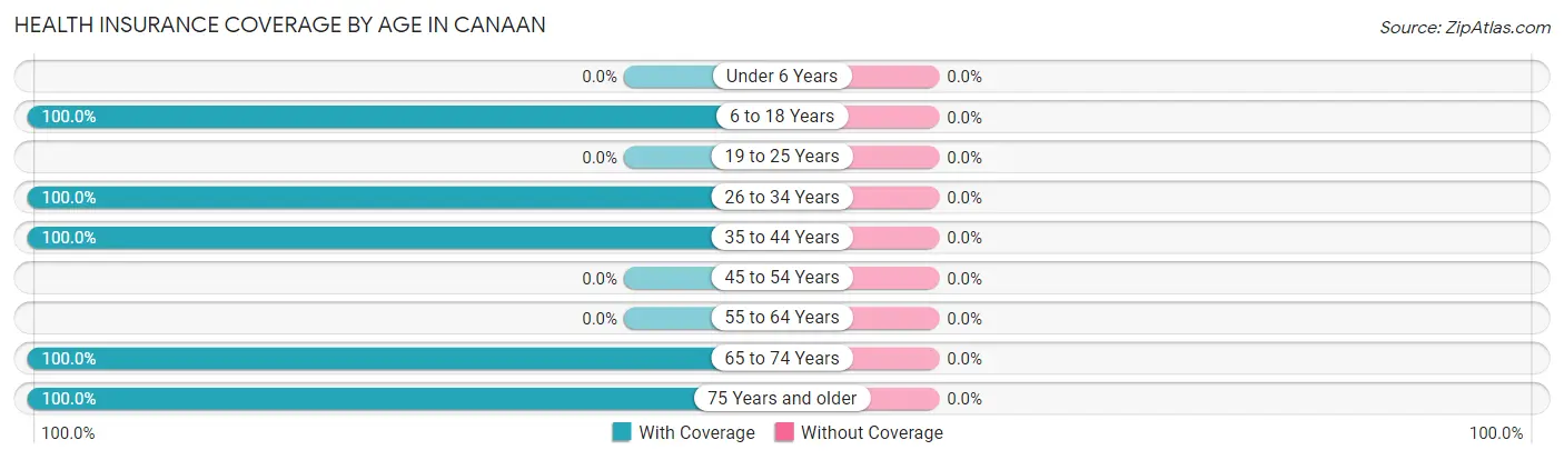 Health Insurance Coverage by Age in Canaan