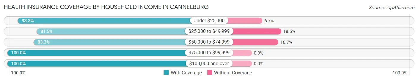 Health Insurance Coverage by Household Income in Cannelburg