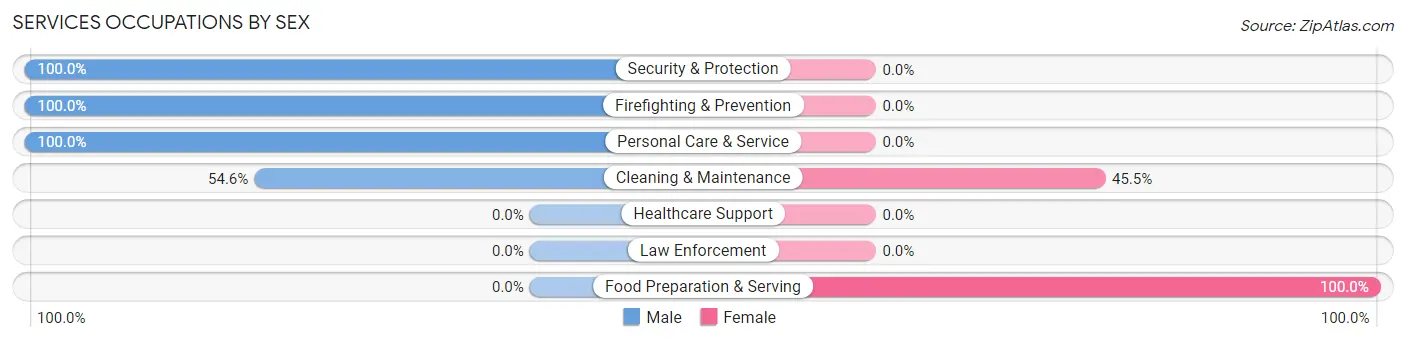 Services Occupations by Sex in Clifford