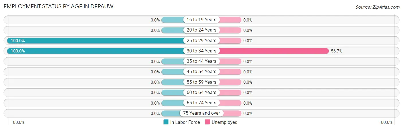 Employment Status by Age in Depauw