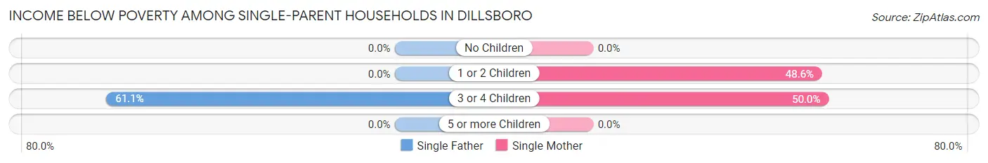 Income Below Poverty Among Single-Parent Households in Dillsboro