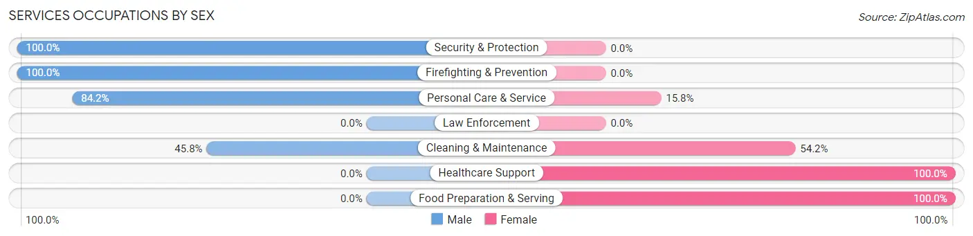 Services Occupations by Sex in Edinburgh
