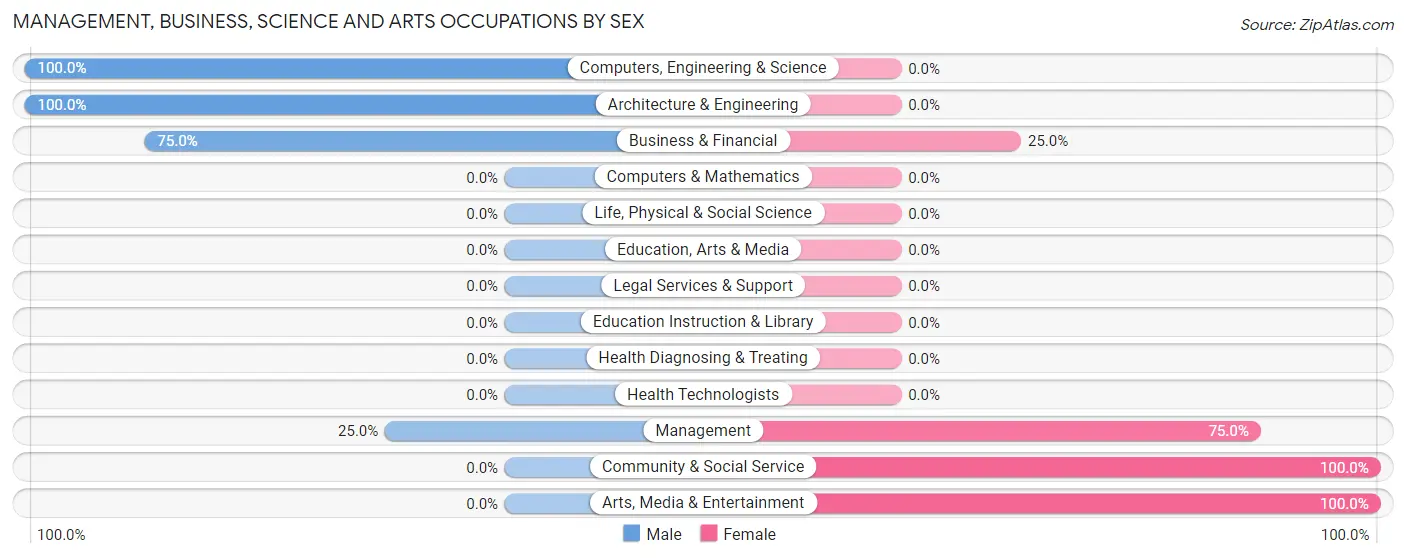 Management, Business, Science and Arts Occupations by Sex in Elizabethtown