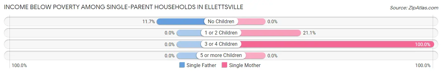 Income Below Poverty Among Single-Parent Households in Ellettsville