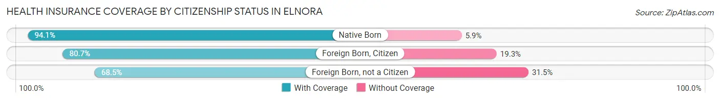 Health Insurance Coverage by Citizenship Status in Elnora