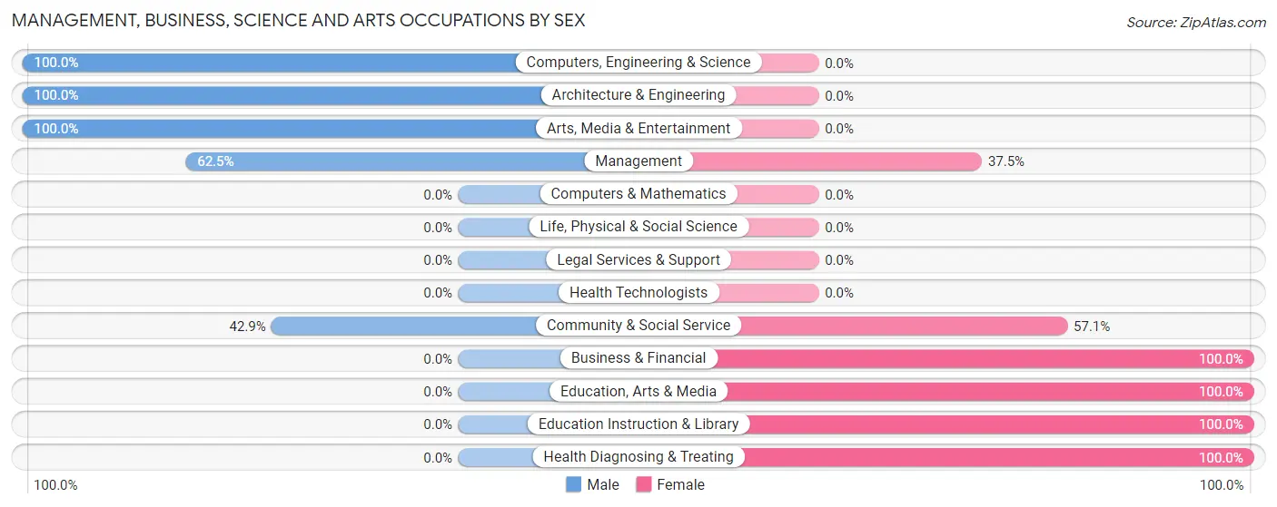 Management, Business, Science and Arts Occupations by Sex in English