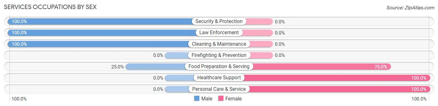 Services Occupations by Sex in Etna Green