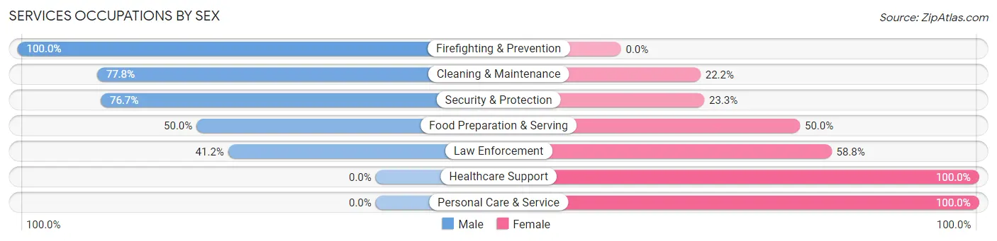 Services Occupations by Sex in Farmersburg