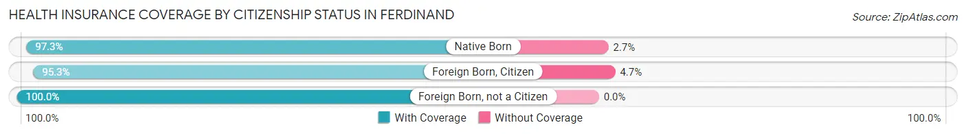 Health Insurance Coverage by Citizenship Status in Ferdinand