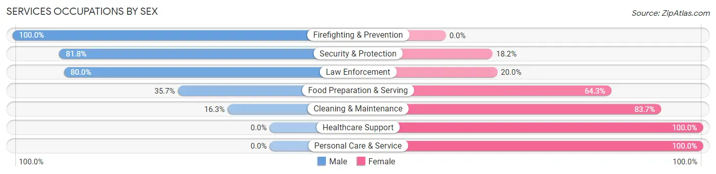Services Occupations by Sex in Hanover