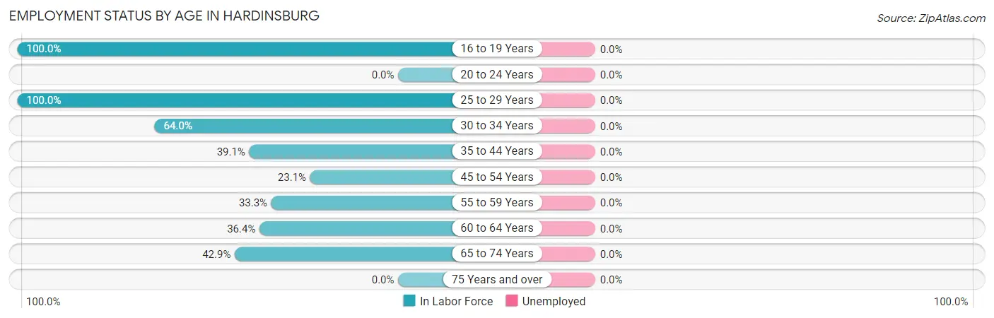 Employment Status by Age in Hardinsburg