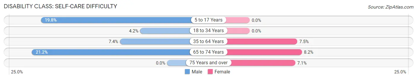 Disability in Hartford City: <span>Self-Care Difficulty</span>