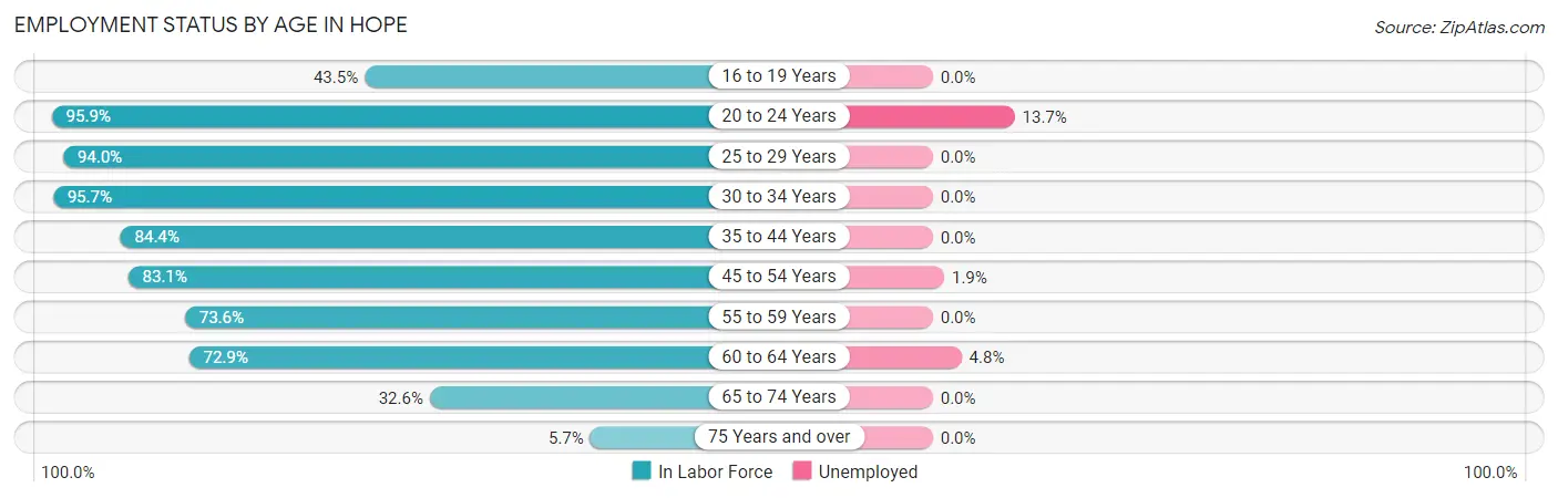 Employment Status by Age in Hope