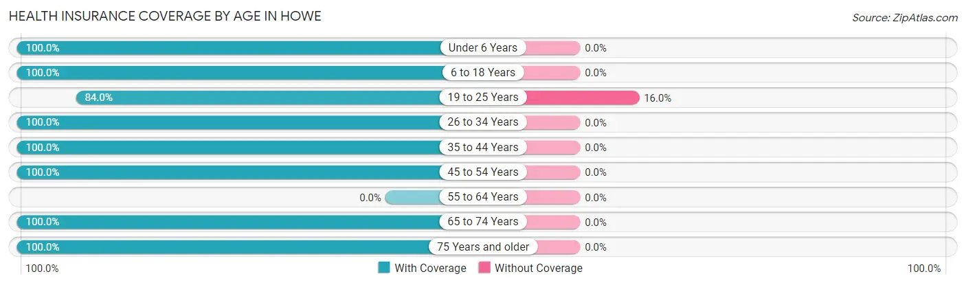 Health Insurance Coverage by Age in Howe
