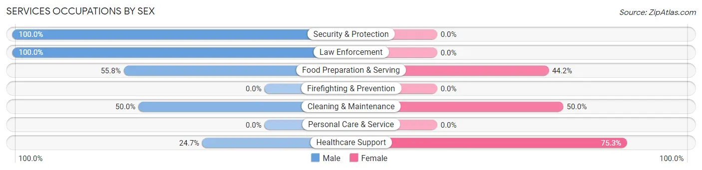 Services Occupations by Sex in Jasonville