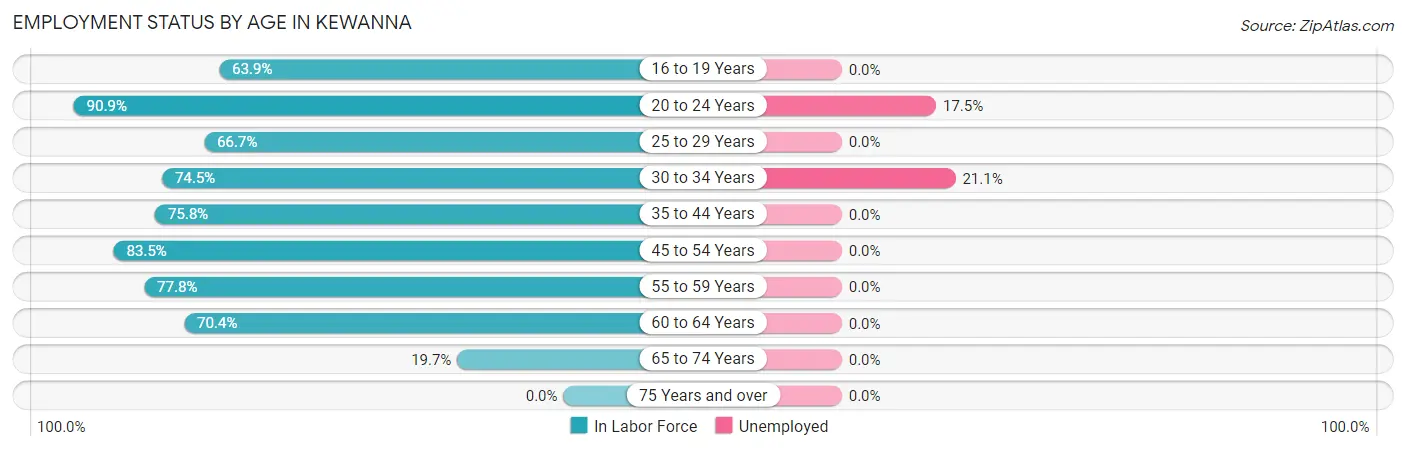 Employment Status by Age in Kewanna