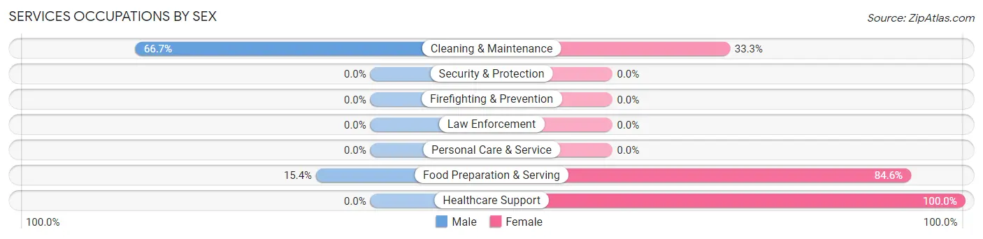 Services Occupations by Sex in Lakeville