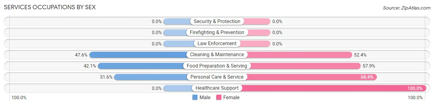 Services Occupations by Sex in Ligonier