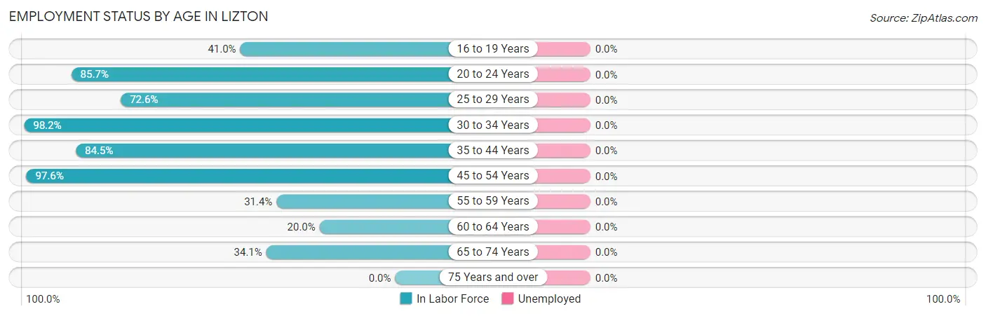 Employment Status by Age in Lizton