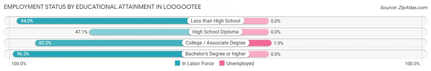 Employment Status by Educational Attainment in Loogootee