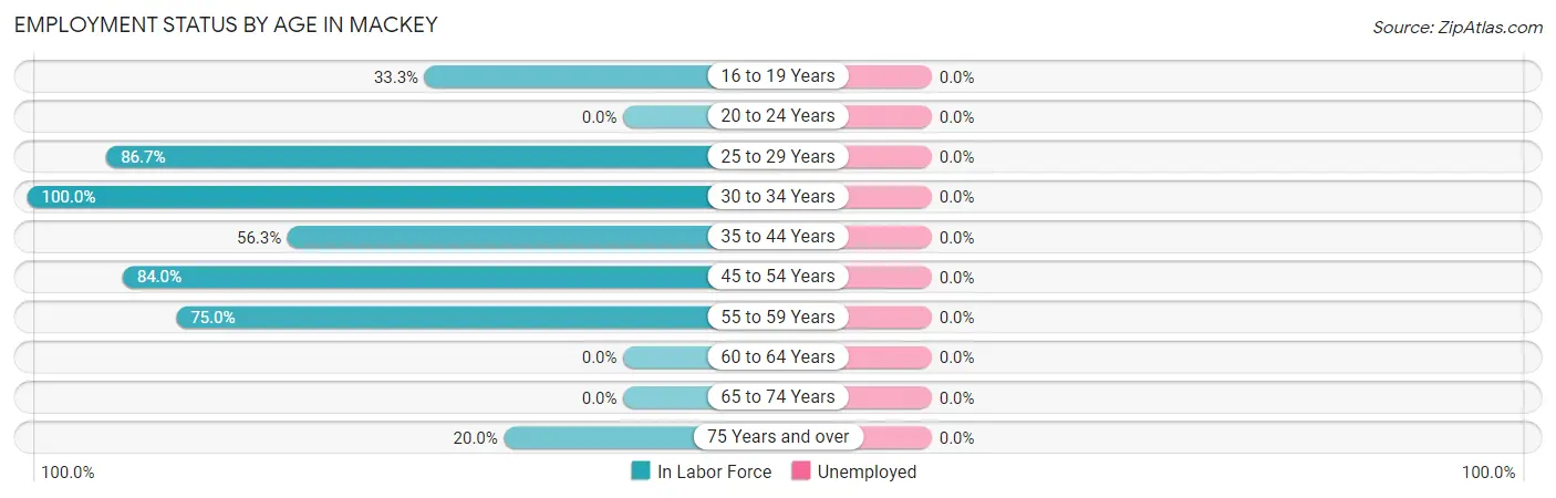 Employment Status by Age in Mackey