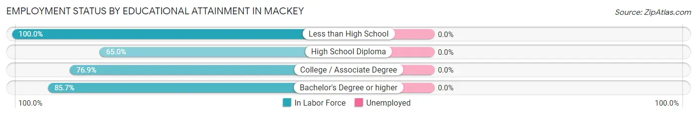 Employment Status by Educational Attainment in Mackey