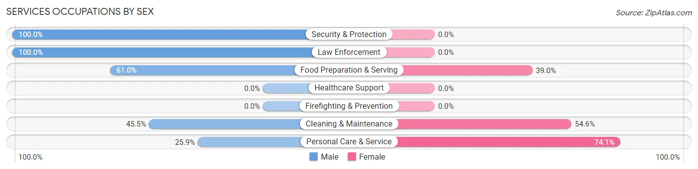 Services Occupations by Sex in Markle