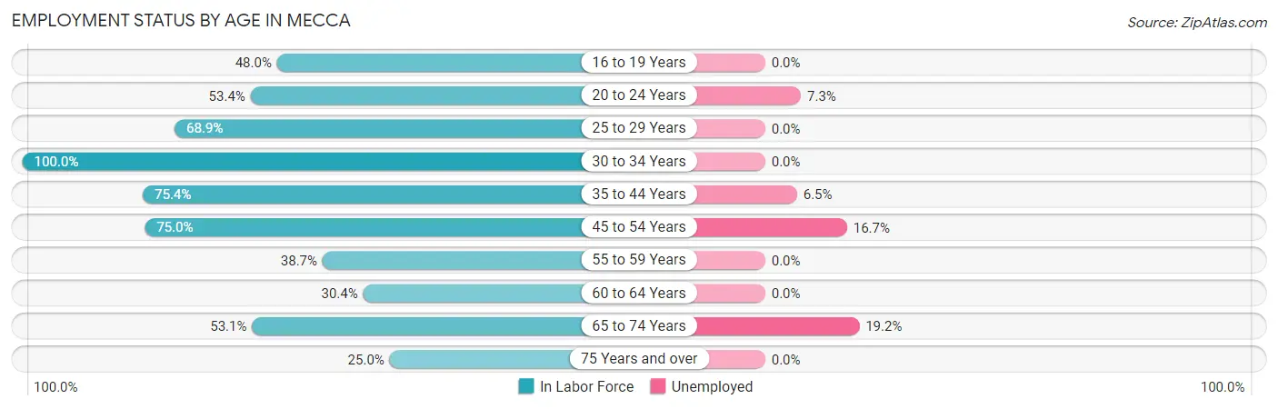 Employment Status by Age in Mecca