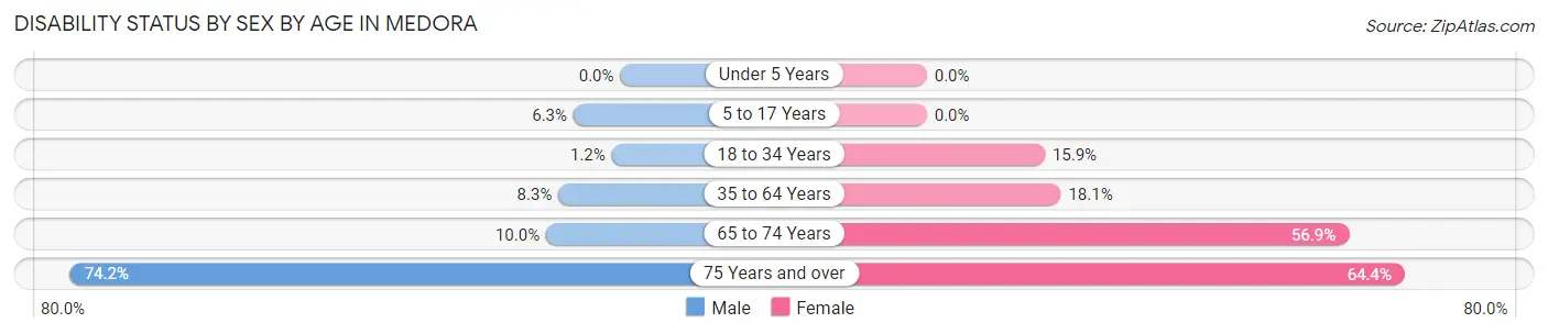 Disability Status by Sex by Age in Medora
