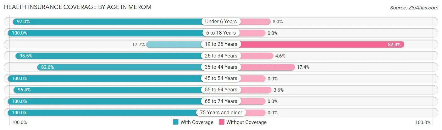 Health Insurance Coverage by Age in Merom