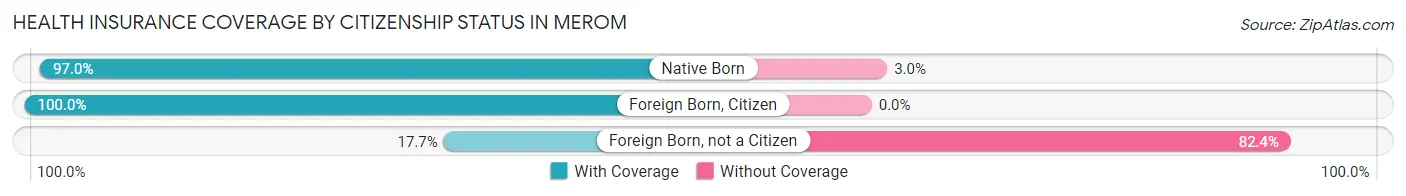 Health Insurance Coverage by Citizenship Status in Merom