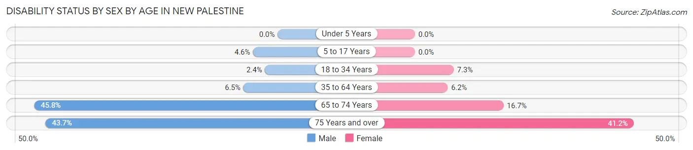 Disability Status by Sex by Age in New Palestine
