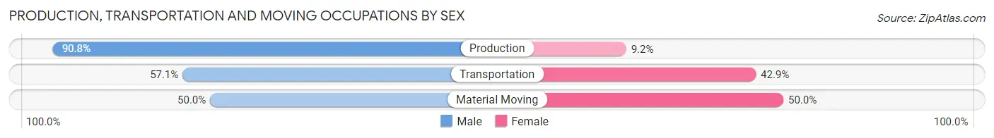Production, Transportation and Moving Occupations by Sex in New Palestine