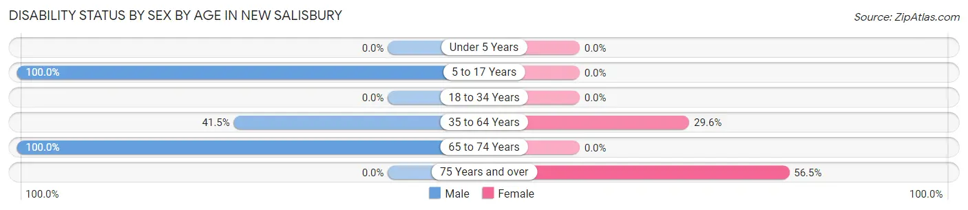 Disability Status by Sex by Age in New Salisbury